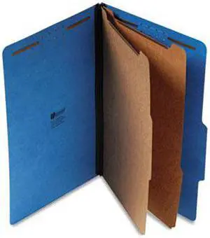 Pressboard Classification Folders Legal SixSection Cobalt Blue 10/Box - OEM
