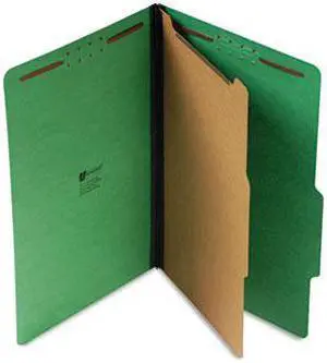 Pressboard Folder Legal FourSection Emerald Green 10/Box - OEM