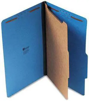 Pressboard Classification Folders Legal FourSection Cobalt Blue 10/Box - OEM