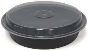 16 oz Microwaveable Black base with Clear Lid 150 CT