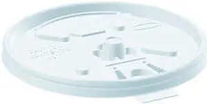 Dart 8 fl. oz. Plastic Flat, Lock Back Tear Tab Hot Cup Lid, White, 1000 PK 8FTL