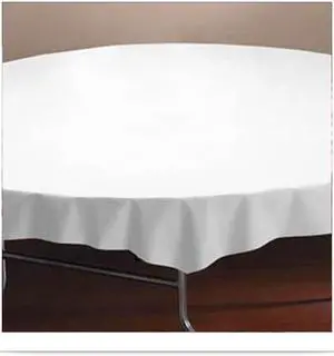 HOFFMASTER 112010 Table Cover,Plastic,82 In.,White,PK12