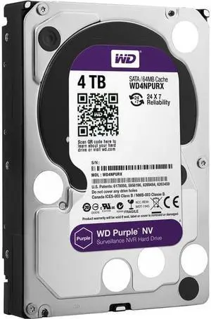 WD WD4NPURX Purple WD4NPURX 4 TB Hard Drive - 3.5" Internal - SATA (SATA/600)