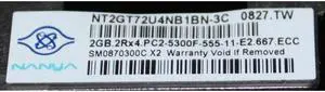 NANYANanya Nt2Gt72U4Nb1Bn-3C Nanya 2Gb 2Rx4 Pc25300F Fully Buffered Ecc Ddr2667 Memory Module