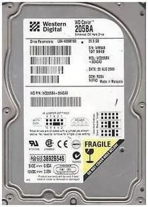 Western Digital   20.5Gb 7200 Rpm Eide 40Pin Hard Disk Drive. 2Mb Buffer Ultradma 66 3.5Inch Low Profile (1.0 Inch)