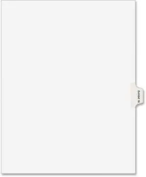 Avery Index Divider, Exhibit 16, Side Tab, 25/PK, White 82148