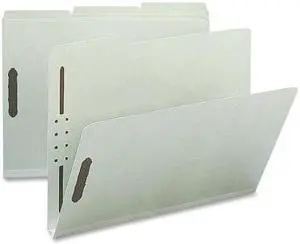Nature Saver SP17216 Pressboard Fastener Folder - 8.50" Width x 11" Length Sheet Size - 1" Expansion - 2 Fastener - 2" Folder Fastener Capacity - Gray/Green - 25 / Box, 1 Box