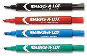 Avery Marks-A-Lot Large Desk-Style Permanent Marker Chisel Tip Blue Dozen 08886
