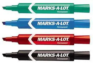 Regular Desk Style Permanent Marker Chisel Tip Red Dozen
