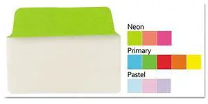 Avery Ultra Tabs Repositionable Tabs 2.5 x 1 Primary:Green Red Yellow Blue 24/Pk 74768