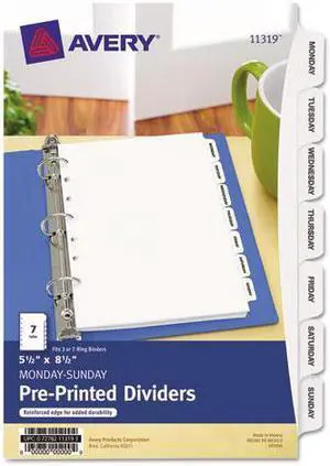 Avery Style Edge Insertable Dividers with Pocket Multicolor 5-Tab 11 1/4 x 9 1/4