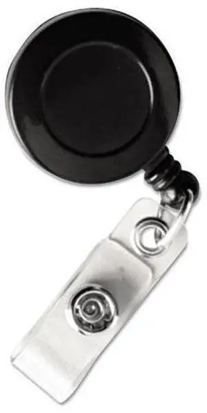 Baumgartens Card Reel with Belt Clip/Strap Extends 30" 25/PK Black 68424