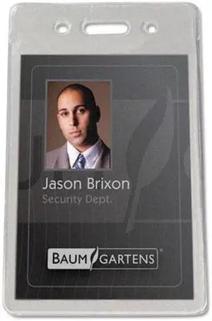 Baumgartens Proximity Badge Holder Vertical 2-3/8"x2-3/8" 50/PK Clear 47820