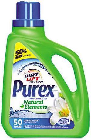 Purex Natural Elements Liquid Detergent - Liquid - 0.59 gal (75 fl oz) - Linen, Lilies Scent - 6 / Carton - Blue  DIA011