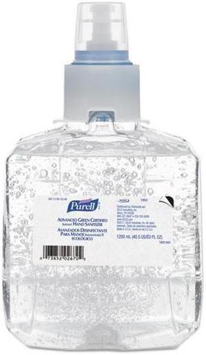 Purell 190302CT  Advanced Green Certified Instant Hand Sanitizer Refill, 1200mL, FragranceFree, 2/Carton, 1 Carton