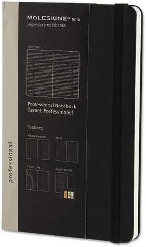 Professional Notebook, Ruled, 9 3/4 x 7 1/2, Black Cover, 192 Sheets HBGPMOP4633