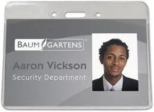 Baumgartens Proximity Badge Holder Horizontal 3-1/2"x2-3/8" 50/PK Clear 47810