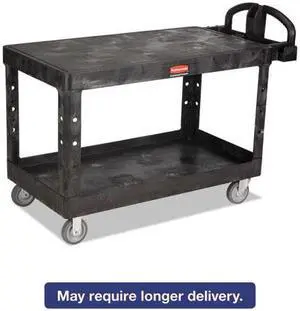RUBBERMAID COMMERCIAL 4545-BLA HD FLAT 2 SHELF UTILITYCART LARGE