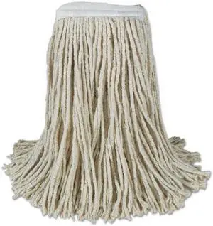Boardwalk CM20024 Banded Cotton Mop Heads, 24Oz, White, 12/Carton