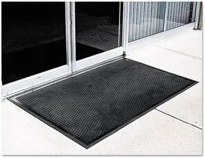 Crown Crown-Tred TD 0035BK 145 Light Traffic Scraper Entrance Mat, 3 ft W x 5 ft L, 1/4 in THK, Black, SBR Rubber Blend