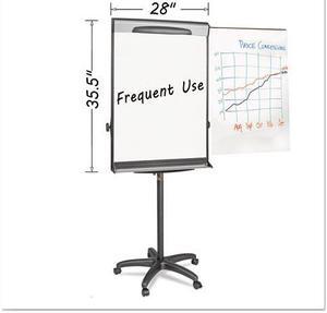 Bi-silique Tripod Extension Bar Magnetic Dry-Erase Easel 69" - 78" Blk/Silver