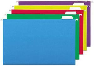 UNIVERSAL Hanging File Folders 1/5 Tab 11 Point Legal Assorted Colors 25/Box
