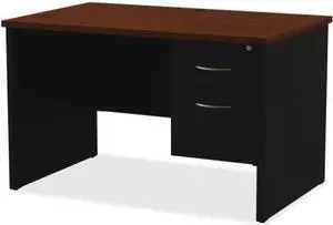 Right Pedestal Desk 30"x48" Black/Walnut Right Pedestal Desk 30"x48" Black/Walnut