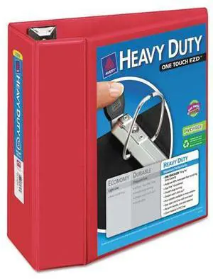 Avery Heavy-Duty View Binder w/Locking 1-Touch EZD Rings 5" Cap Red 79327