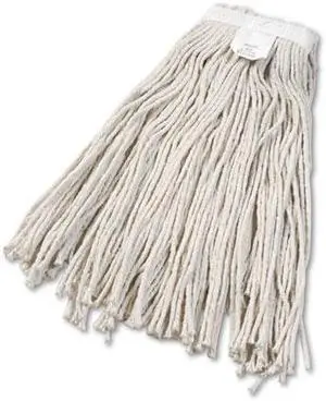 Cut-End Wet Mop Head, Cotton, No. 24, White 12/Carton