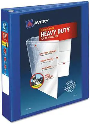 Heavy-Duty View Binder w/Locking EZD Rings, 1 1/2" Cap, Pacific Blue AVE79775