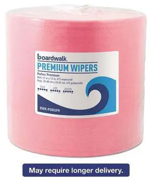 Boardwalk P080JPR Hydrospun Wipers, Red - 12 x 13 in.