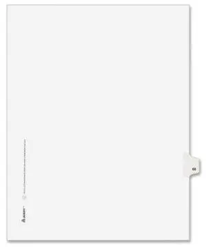 Avery-Style Legal Exhibit Side Tab Divider Title: 68 Letter White 25/Pack 01068