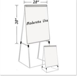 Bi-silique Silver Easy Clean Dry Erase Quad-Pod Easel 45" to 79" Silver
