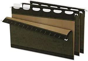 Pendaflex Ready-Tab Reinforced Hanging Folders 1/5 Tab Legal Green 25/Box 42591