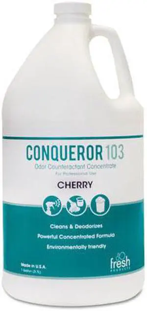 Fresh Products 1WBCH Conqueror 103 Odor Counteractant Concentrate, Cherry, 1gal Bottle, 4/Carton, 1 Carton