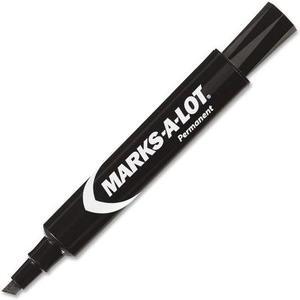 Avery Marks-A-Lot Regular Desk-Style Permanent Marker Chisel Tip Black Dozen