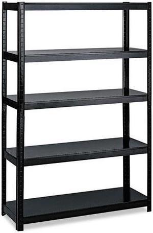 Boltless Steel Shelving, Five-Shelf, 48w X 24d X 72h, Black
