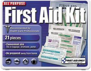 First Aid Only All-Purpose First Aid Kit 21 Pieces 4 3/4 x 3 x 1/2 Blue/White 110