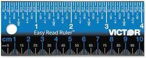 Victor Easy Read Stainless Steel Ruler Standard/Metric 12" Blue EZ12SBL
