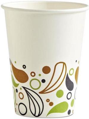 Deerfield Printed Paper Cold Cups, 12 oz, White/Yellow/Green/Purple BWKDEER12CCUP