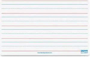 Flipside Products Magnetic Dry Erase Board 9"x12" Ruled Red/Blue 10076