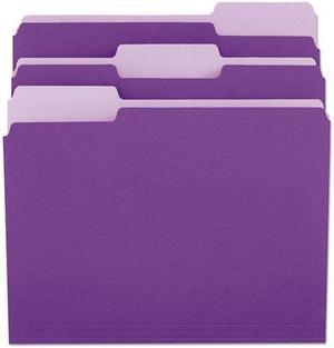 UNIVERSAL File Folders 1/3 Cut One-Ply Top Tab Letter Violet/Light Violet 100/Box 10505