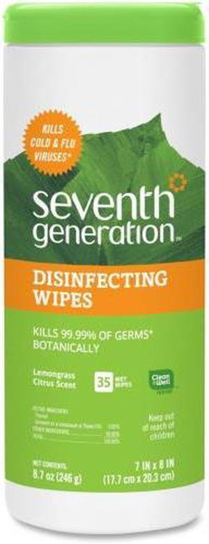 Household Cleaners Disinfecting Wipes, Lemongrass & Thyme - 35 ct,(Seventh Generation)