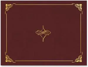 Geographics Gold Foil Border Certificate Holder - Letter - 8 1/2" x 11" Sheet Size - Cordova, Gold - Recycled - 5 / Pack