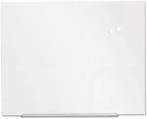 Universal Frameless Magnetic Glass Marker Board, 48" X 36", White UNV43203