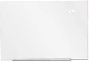 Universal Frameless Magnetic Glass Marker Board, 36" X 24", White UNV43202