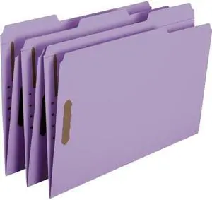 Smead Colored Top-Tab Fastener File Folders - Legal - 8 1/2" x 14" Sheet Size - 2 Fastener(s) - 1/3 Tab Cut - Top Tab Lo