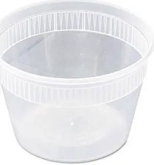 DELItainer Microwavable Combo, Clear, 16 oz, 2 x 2 x 2, 240/Carton PCTYSD2516