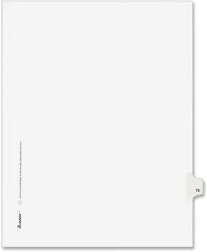 Avery-Style Legal Exhibit Side Tab Divider Title: 70 Letter White 25/Pack 01070