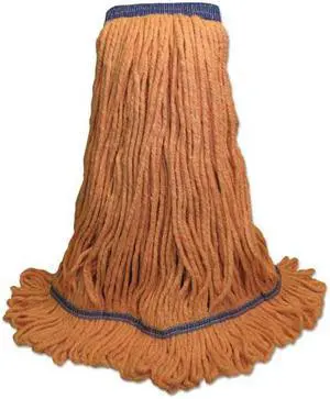 Super Loop Wet Mop Head, Cotton/Synthetic Fiber, X-Large, Orange, 12/Carton